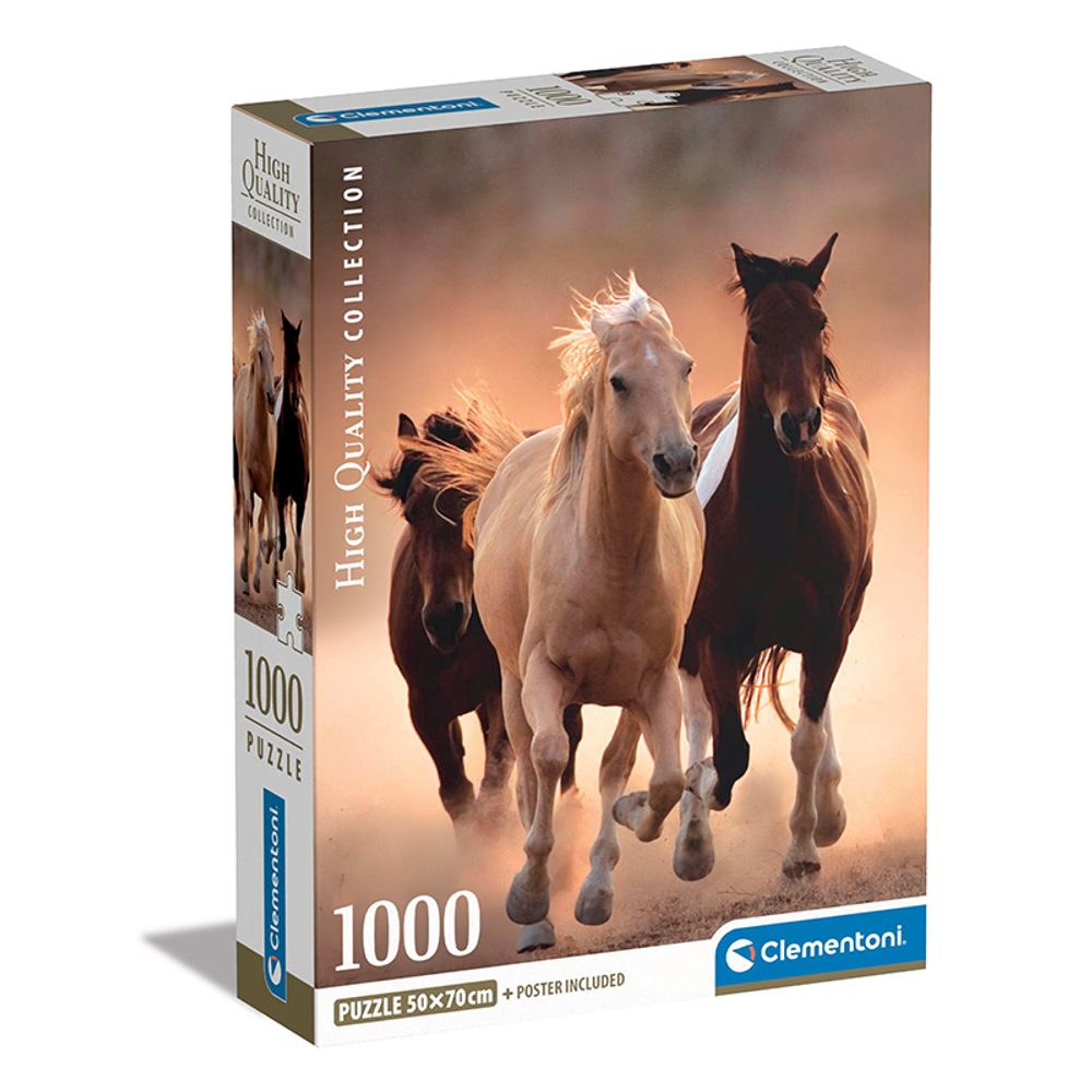 Levně Clementoni - Puzzle 1000 Běžící koně, Clementoni, W033675