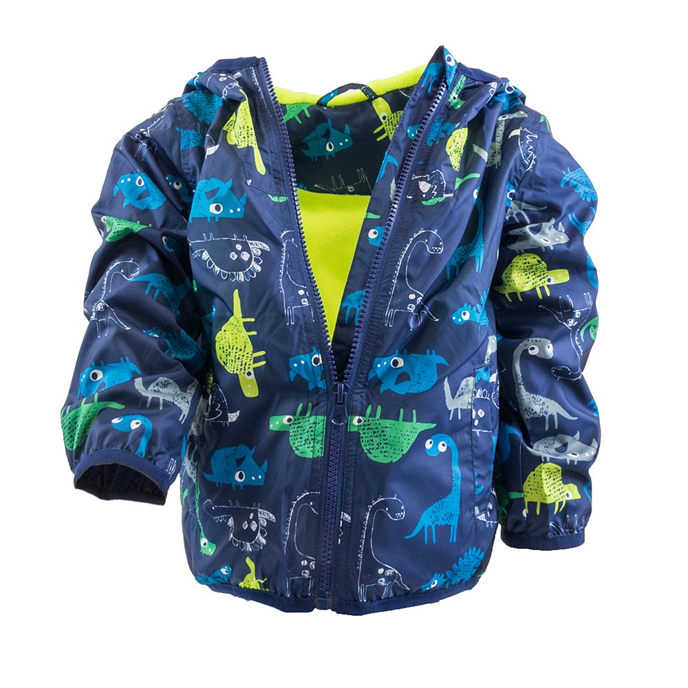 Levně chlapecká jarní/podzimní bunda s potiskem a kapucí, Pidilidi, PD1092-04, modrá - 68/74 | 6-9m