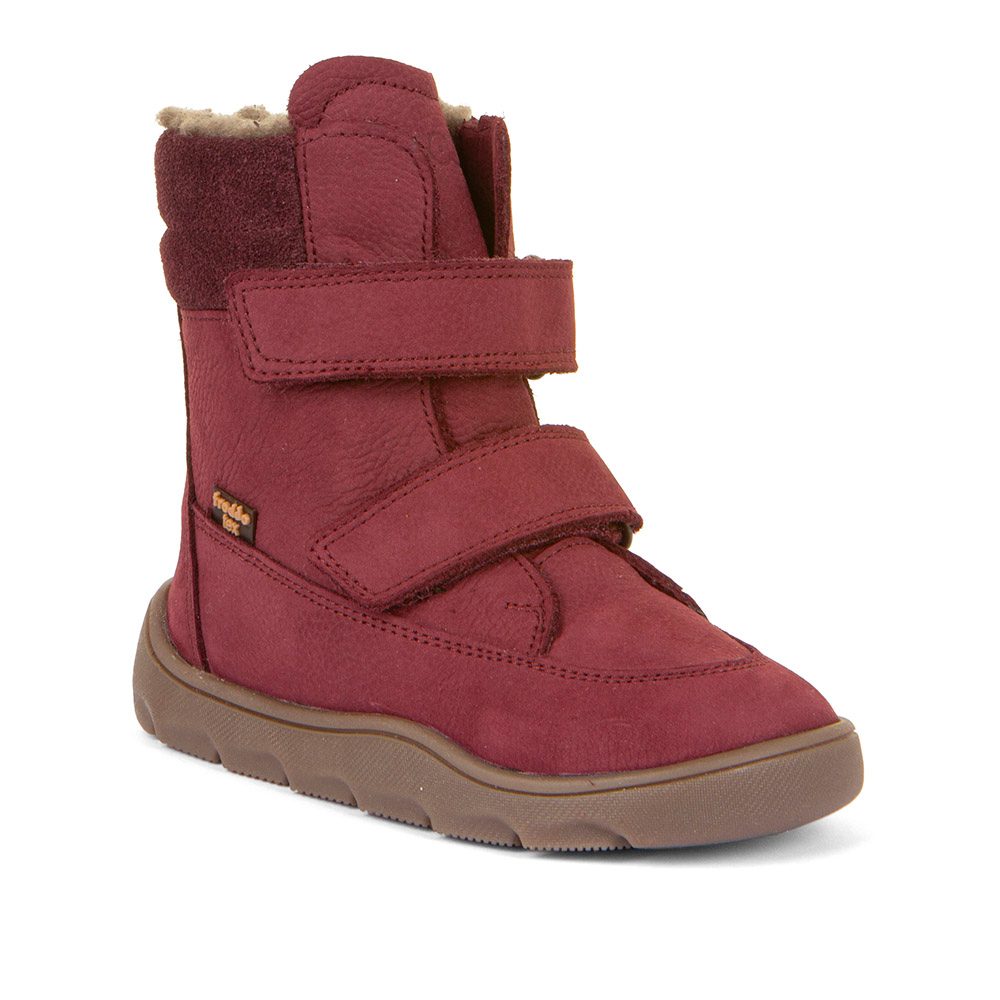Dívčí zimní barefoot boty ZERU TEX WINTER Bordaux, Froddo, G3160240-5, červená - 26