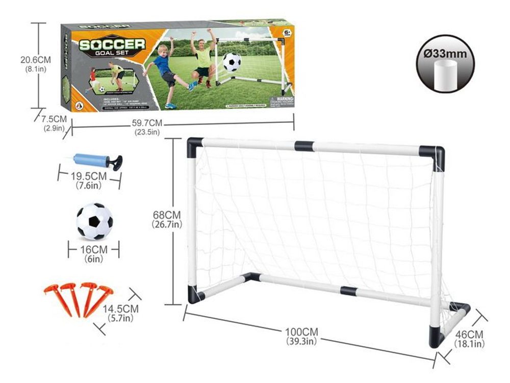 Levně Fotbal set skládací branka 100x68 cm a míč, Wiky, W047354