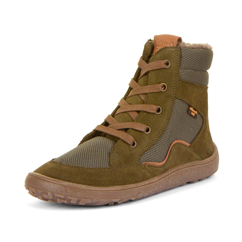 Levně Dětské zimní barefoot boty TEX WOOL GROW Olive, Froddo, G3160234-3, olivová - 32