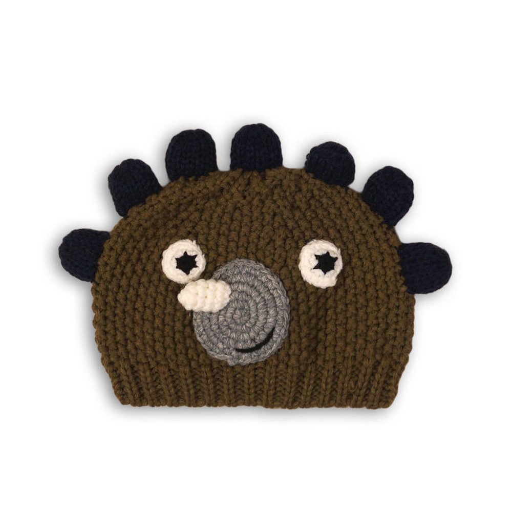 Chlapčenská zimná čiapka, Minoti, WHEELIE 13, khaki - 12-24m