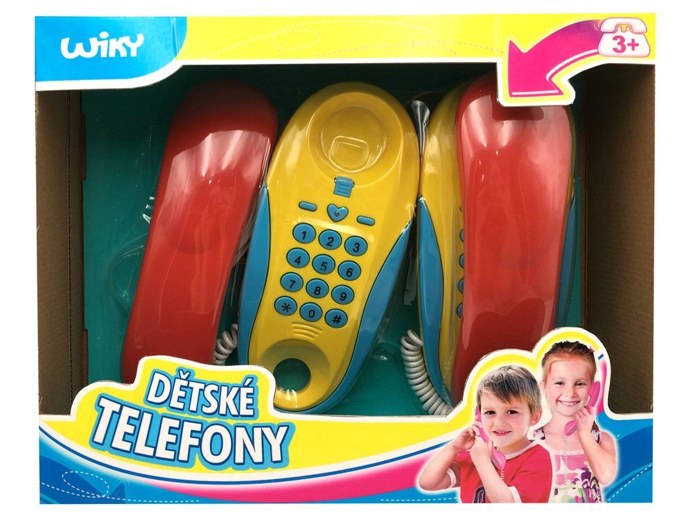Gyermek vezetékes telefonok - cseh csomagolás, Wiky, W009623
