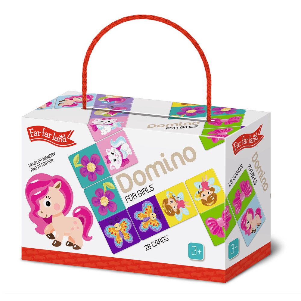 Levně Far Far Land Domino s obrázky pro dívky 28 karet, Far Far Land, W022274