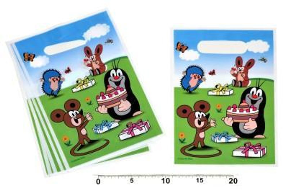 Party Bag Mole és Buddies 6 db, 23x16 cm, WIKY, 171009