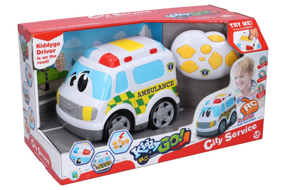 Kiddy RC sanitka na diaľkové ovládanie s efektmi 19 cm, Wiky RC, W012377