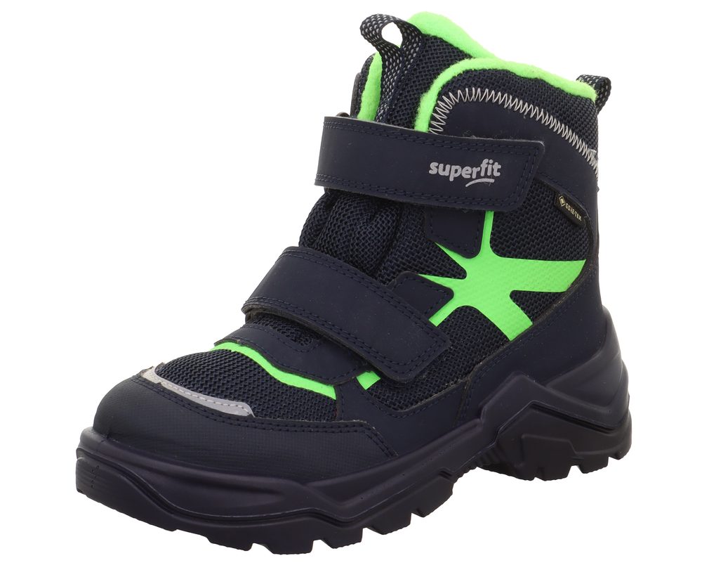 Chlapčenské zimné topánky SNOW MAX Blue/Light Green Gore-TEX, Superfit,1-002022-8000 - 30