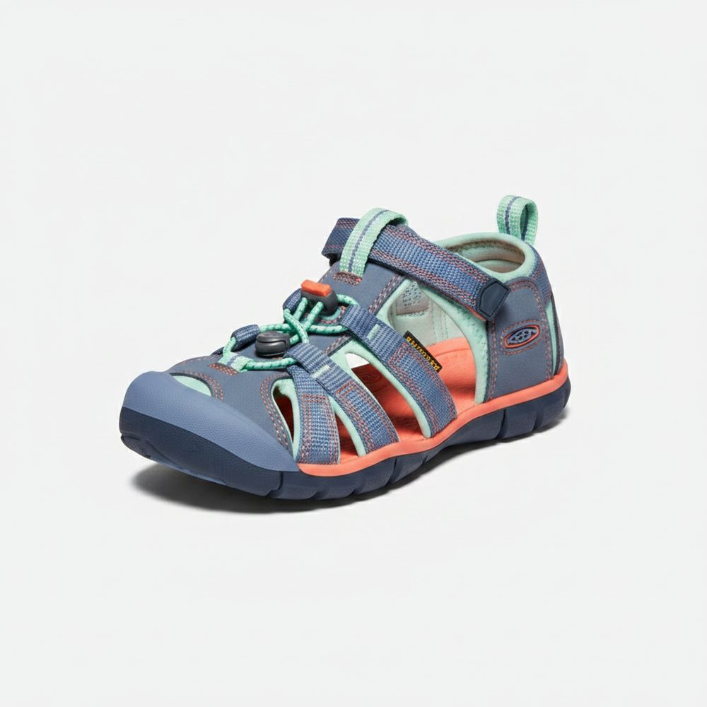 Levně Dětské sandály SEACAMP II CNX, FLINT STONE/OCEAN WAVE, keen, 1022990/1022975, modrá - 24