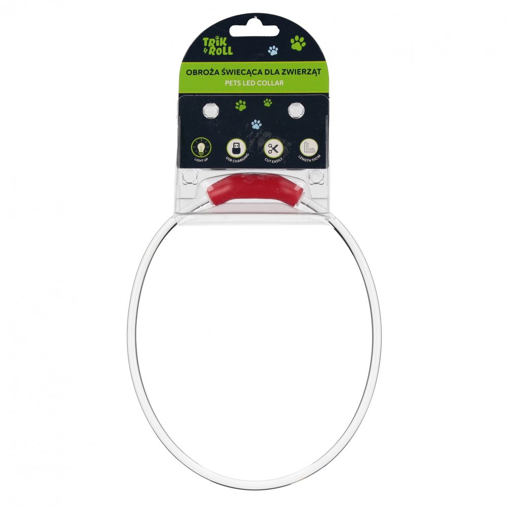 Obojek pro mazlíčky svítící LED USB 55 cm, Wiky, W061405