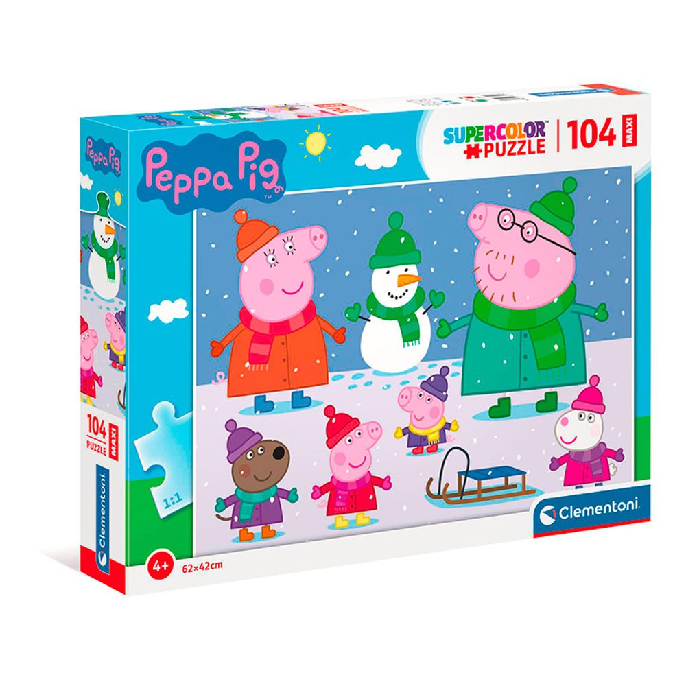 Levně Clementoni - Puzzle Maxi 104 Prasátko Peppa, Clementoni, W025626