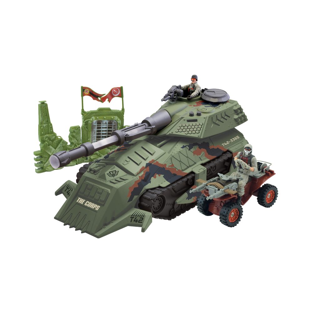 E-shop Tank s vojakmi 2 ks, svetelnými a zvukovými efektmi 39 cm, The Corps, W001315