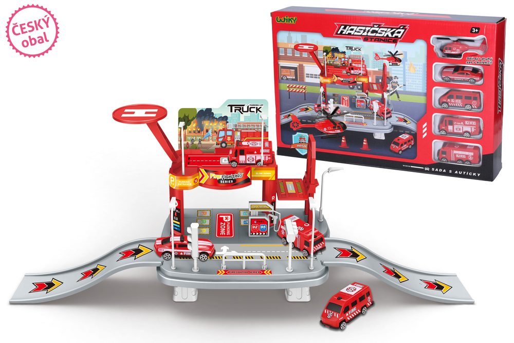 Levně Hasičská stanice s auty 65x19x24,5 cm - český obal, Wiky Vehicles, W049936