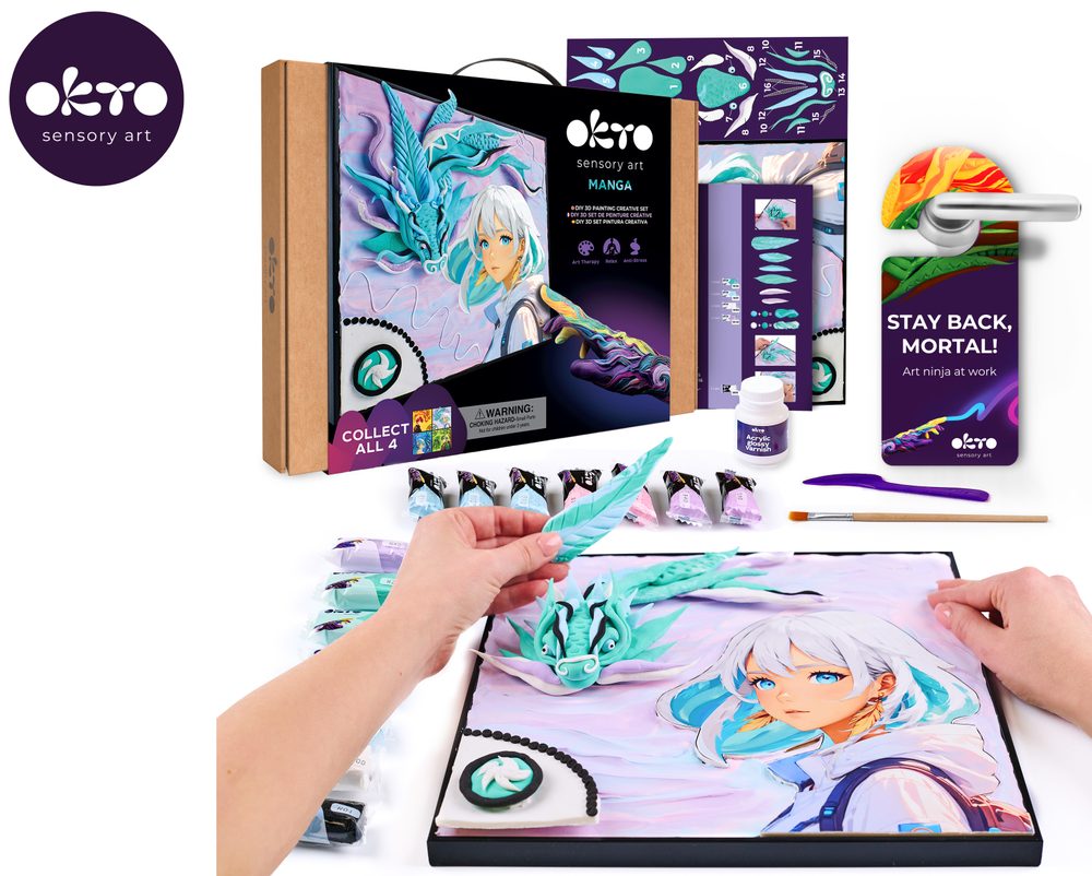 OKTO Manga motívum elemek "Wind" művészeti szett 30x40 cm, OKTO, W051106