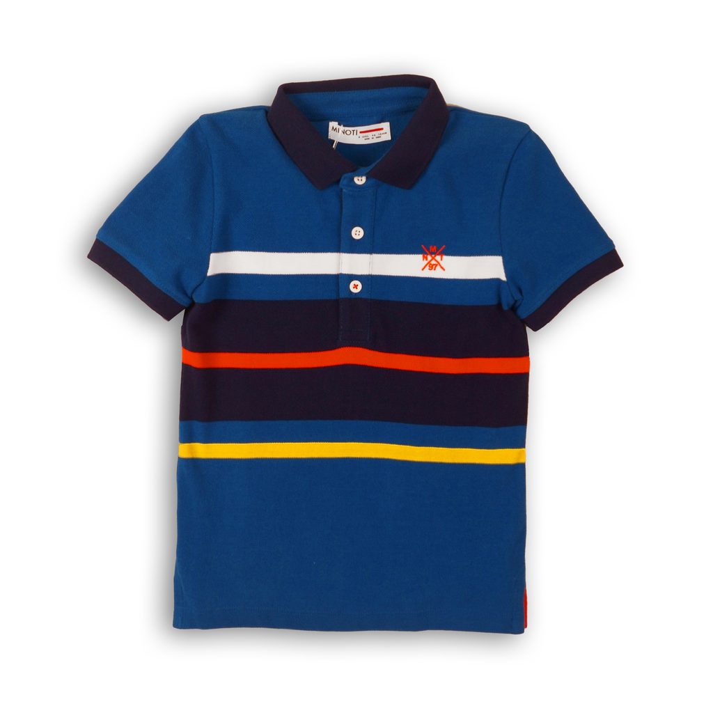 Tričko chlapecké Polo s krátkým rukávem, Minoti, Coastal 1, modrá - 152/158