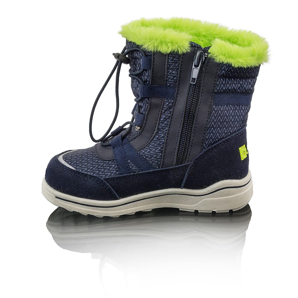 Fiú téli csizma szőrmével ICEFOX, húzható, oldalsó cipzárral, BUGGA,  B00170-04, kék - Pidilidi.hu