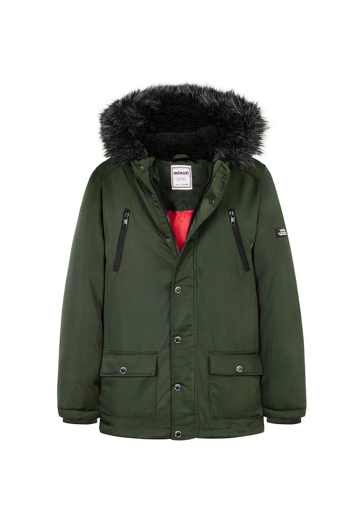 Chlapčenský kabát s kapucňou, Minoti, 11COAT 21, khaki - Pidilidi.sk