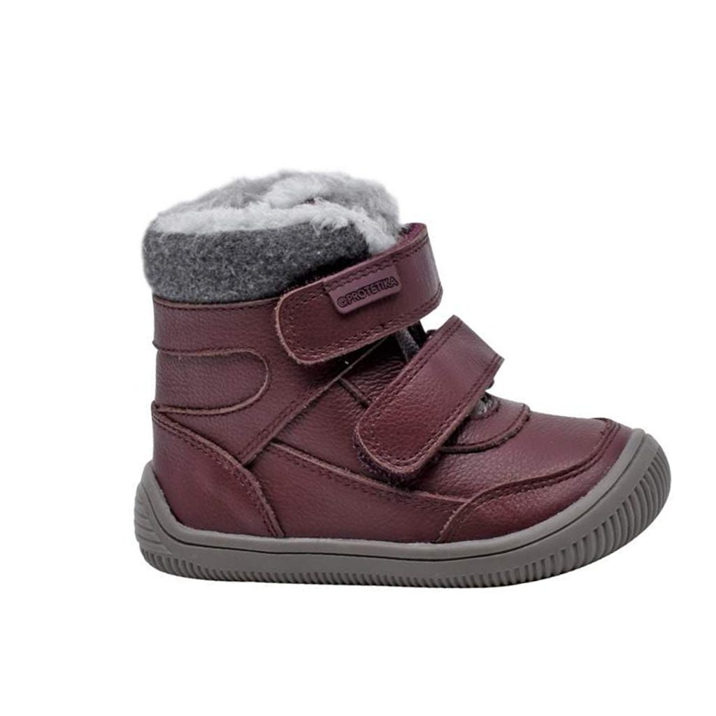 Fete cizme de iarnă Barefoot TAMIRA BORDO, protetika, burgundy - Pidilidi.ro