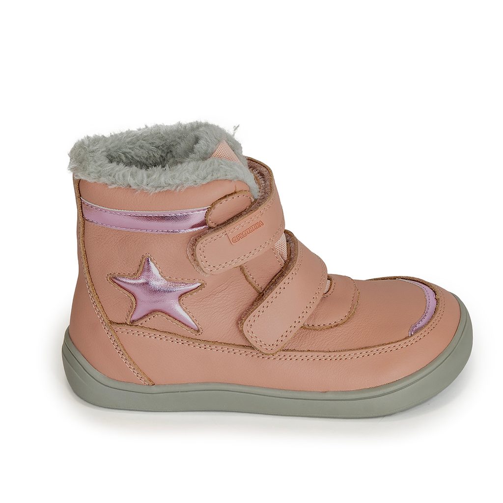 Dievčenské zimné topánky Barefoot LINET ROSA, protetika, ružové -  Pidilidi.sk