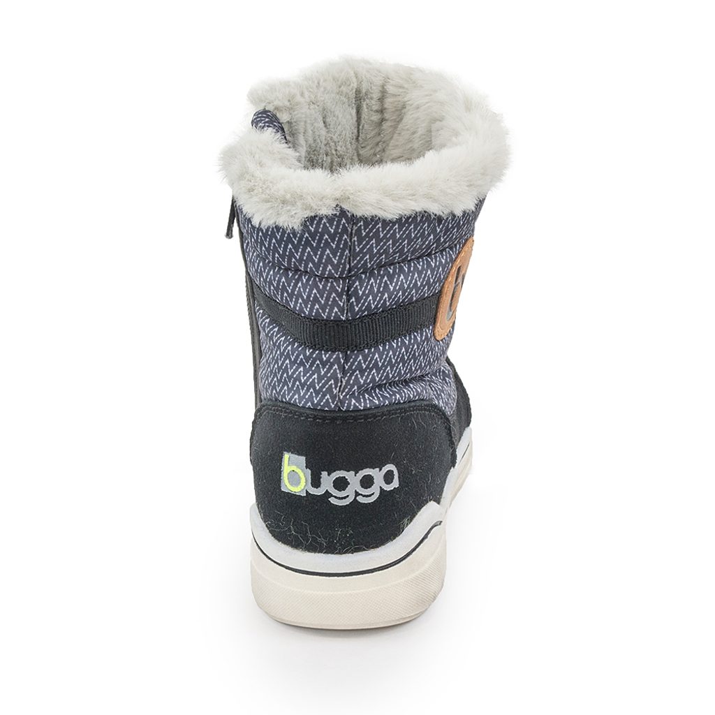 Detské zimné topánky s kožušinou ICEFOX, sťahovacia šnúrka, bočný zips,  BUGGA, B00171-10, čierna - Pidilidi.sk
