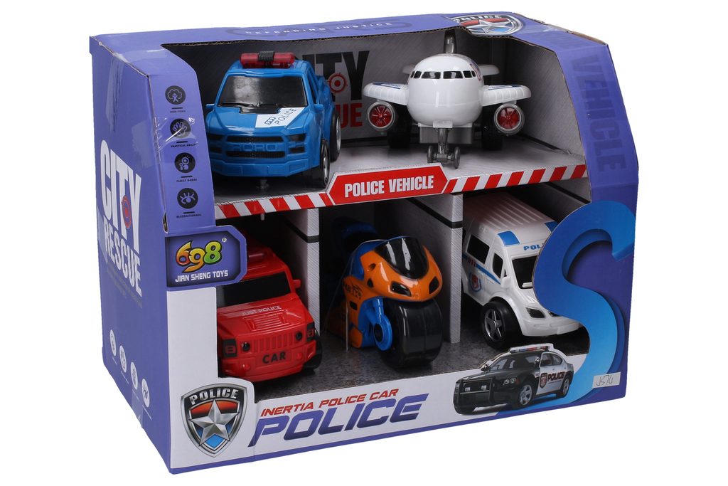Dopravní prostředky policejní 5 ks 10 cm, Wiky Vehicles, W013261
