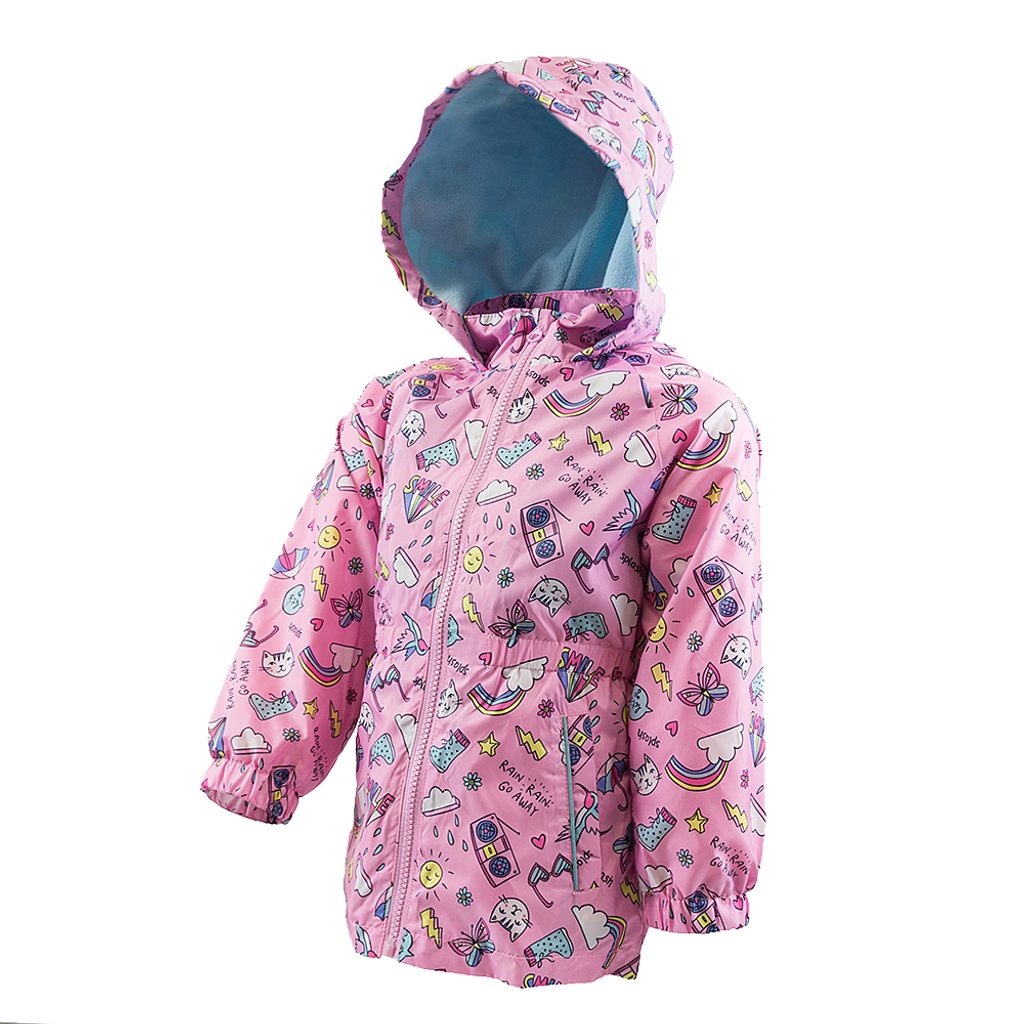 lány tavaszi/őszi kabát, nyomott, kapucnival, Pidilidi, PD1092-03,  rózsaszín - Pidilidi.hu