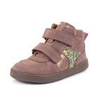 Dievčenské celoročné kožené členkové barefoot topánky LOOP HIGH-TOPS PINK/GOLD Froddo G2110157-5