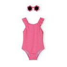 Dievčenské jednodielne plavky a slnečné okuliare Minoti 30SWIM108 ružová