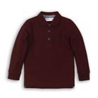 Tricou POLO de bumbac pentru băieți, cu mânecă lungă, Minoti, PARTY 3, vișiniu