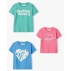 Dievčenské tričko s krátkym rukávom 3pack, Minoti, 14tee 53, Dievča