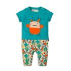 Set pentru sugari de băieți - tricou și pantaloni, Minoti, Leaf 1, băiat