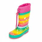 dívčí holínky gumové - potisk rainbow, Pidilidi, PL0051-01, holka