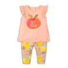 Set pentru sugari, pentru fetițe cu pantaloni și tricou, Minoti, Fruits 4, roz