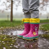 dívčí holínky gumové - potisk KOČKA, Pidilidi, PL0095-03, růžová