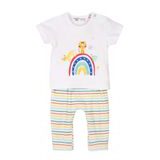 Set pentru copii - tricou și pantaloni de trening, Minoti, Smiling 1, alb