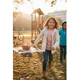 Lány kapucnis pulóver kapucnival, Minoti, 8GZTHRU 6, bézs