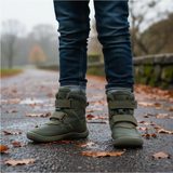 Ghete barefoot de iarnă pentru băieți PRO-tex LENO KHAKI