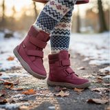 Dívčí zimní barefoot boty ZERU TEX WINTER Bordaux, Froddo, G3160240-5, červená