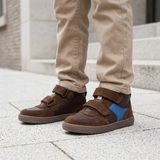 Chlapčenské celoročné kožené členkové barefoot topánky LOOP HIGH-TOPS BROWN Froddo G2110157-1