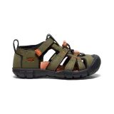 Chlapecké sandály KEEN SEACAMP II CNX dark olive/gold flame