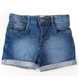 Pantaloni scurți pentru fete de blugi cu elastan, Minoti, KG DSHORT 5, albastru