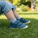 Pantofi barefoot pentru băieți BASICO PETROL Biomecanisc 241160-F556