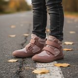 Fete iarna pantofi desculți DAXI OLD PINK, Protetice, roz vechi