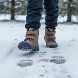 Băieți de iarnă pantofi desculți DENY BROWN, Protetice, maro