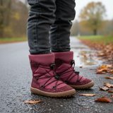 Dievčenské zimné barefoot topánky TEX TRACK WOOL Bordeaux+ G3160251-7