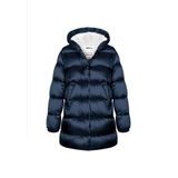 Palton Puffa din nailon cu căptușeală din microfleece pentru fete, Minoti, 12COAT 1, albastru