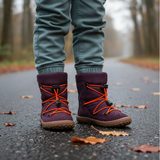 Dievčenské zimné barefoot topánky TEX TRACK WOOL Purple G3160251-4