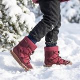 Ghete barefoot de iarnă pentru fete TEX TRACK WOOL Bordeaux Froddo G3160251-6