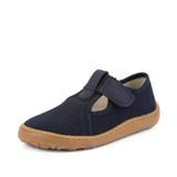 Papuci barefoot din pânză pentru băieți CANVAS T-BAR DARK BLUE Froddo G1700439