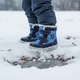 POLARFOX szőrmés téli gyermek csizma, 2 tépőzárral, BUGGA, B00172-04, kék