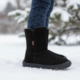 Detské zimné barefoot topánky TEX SUEDE Black G3160250-7